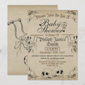Vintage Gotik, Halloween-Kinderdusche Einladung (Vorne/Hinten)