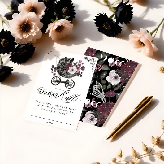 Vintage gotische Blütenleder-Rollentrockner Begleitkarte