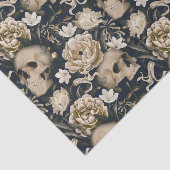 Vintage gotische Blütenschnecken Schmetterlinge Seidenpapier (Ausschnitt)