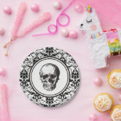 Vintage gotische Damaskusmuster Skull HALLOWEEN Pappteller (Party)