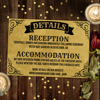 Vintage gotische Details Hochzeitskarte Mitteilungskarte