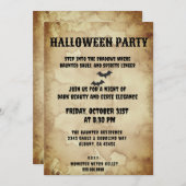 Vintage gotische Einladung - Spooky Bats & Ältere (Vorne/Hinten)