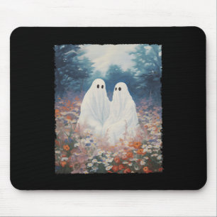 Vintage gotische florale Halloween-Geister-Paare i Mousepad