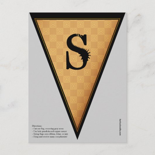 Vintage gotische Halloween-Bannermarkierung Postkarte (Vorderseite)