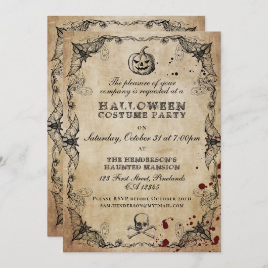 Vintage gotische Halloween-Kostümbildnis Party Ein (Vorne/Hinten)