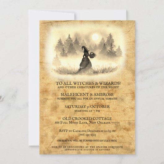Vintage Gotische Halloween-Party Einladung (Vorderseite)