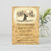 Vintage Gotische Halloween-Party Einladung (Stehend Vorderseite)