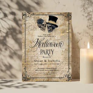 Vintage-Gotische-Halloween-Party-Einladung Totenko Einladung