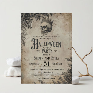 Vintage-Gotische-Halloween-Party-Einladung Totenko Einladung
