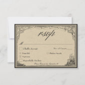 Vintage gotische Hochzeit an der mittelalterlichen RSVP Karte (Vorderseite)