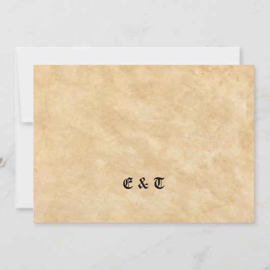 Vintage gotische Hochzeit Einladung (Rückseite)