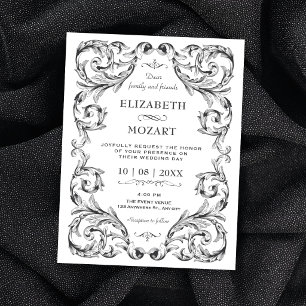 Vintage-Gotische Hochzeit Einladung
