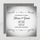 Vintage gotische Hochzeit in Schwarz und Weiß Einladung (Vorne/Hinten)