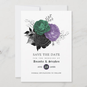 Vintage gotische Hochzeit Save The Date
