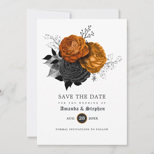 Vintage gotische Hochzeit Save The Date (Vorderseite)
