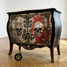 Vintage gotische Hochzeitskelett Seidenpapier