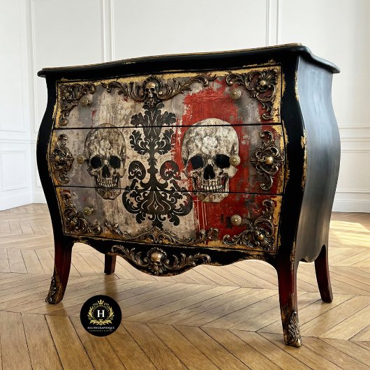 Vintage gotische Hochzeitskelett Seidenpapier