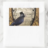 Vintage gotische Hochzeitskrähe Rechteckiger Aufkleber (Tasche)