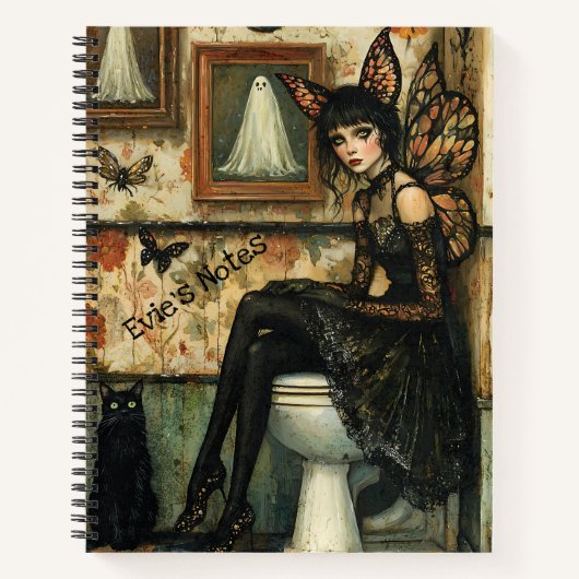 Vintage Gotische Märchen auf ToilettenHalloween Cu Notizblock (Vorderseite)