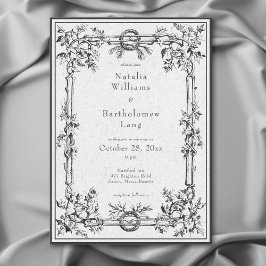Vintage gotische Mittelalterliche Hochzeit an der Einladung