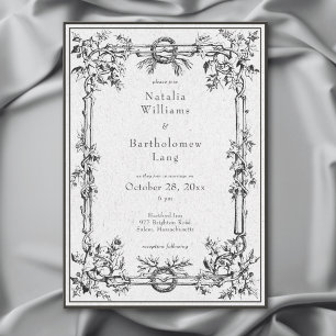 Vintage gotische Mittelalterliche Hochzeit an der  Einladung