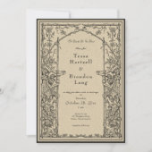 Vintage gotische Mittelalterliche Hochzeit des Wei Einladung (Vorderseite)