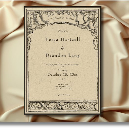 Vintage gotische Mittelalterliche Hochzeit Einladung