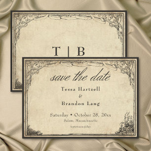 Vintage-Gotische mittelalterliche Pergament-Hochze Save The Date