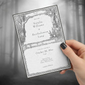 Vintage gotische Mittelalterliche Waldhochzeit Einladung