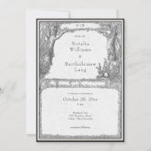 Vintage gotische Mittelalterliche Waldhochzeit Einladung (Vorderseite)