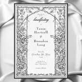 Vintage gotische mittelalterliche Weinberge Grenzb Einladung