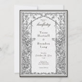 Vintage gotische mittelalterliche Weinberge Grenzb Einladung (Vorderseite)