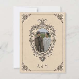 Vintage gotische Oldschool-Foto Hochzeit Postkarte