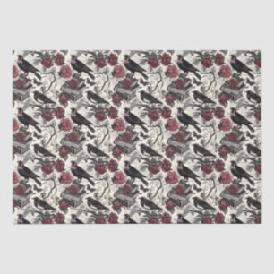 Vintage Gotische Ravens, Rose und Bücher Seidenpapier