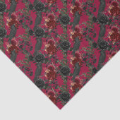 Vintage gotische Ravens und Rose dunkelrot Seidenpapier (Detail)