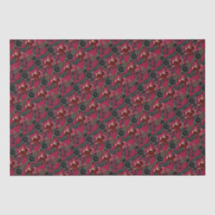 Vintage gotische Ravens und Rose dunkelrot Seidenpapier