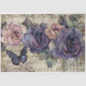 Vintage gotische Rose & Schmetterlingsflora Seidenpapier (Vorderseite)