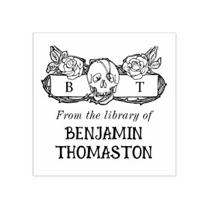 Vintage gotische Rose und Name der Thorns Biblioth Gummistempel