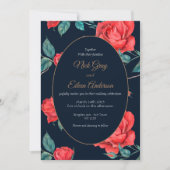 Vintage gotische Rote Rose Einladung zur Hochzeit (Vorderseite)