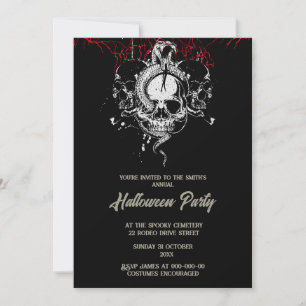 Vintage gotische Schädel Einladung