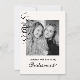 Vintage-Gotische-schwarze-Fledermaus-Brautjungfer- Karte