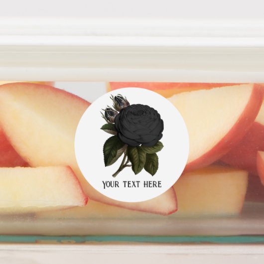 Vintage gotische schwarze Rose Personalisiert Etiketten (Befestigt)