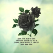 Vintage gotische schwarze Rose Personalisiert Fensteraufkleber (Blatt 3)