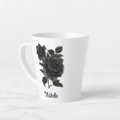 Vintage gotische schwarze Rose Personalisiert Milchtasse (Linke Ecke)