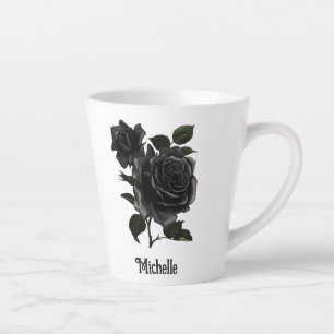 Vintage gotische schwarze Rose Personalisiert Milchtasse