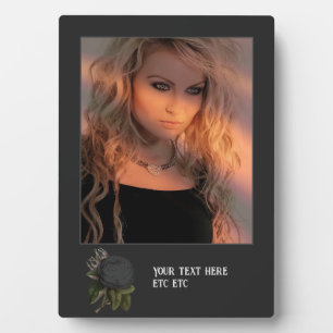 Vintage gotische schwarze Rose Personalisiert Plaq Fotoplatte
