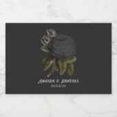 Vintage gotische schwarze Rose Personalisiert Schaumweinetikett (Einzelnes Label)