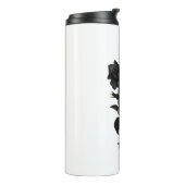 Vintage gotische schwarze Rose Personalisiert Thermosbecher (Nach links gedreht)