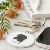 Vintage gotische Schwarze Rose Schlüsselanhänger (Vorderseite rechts)