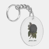 Vintage gotische Schwarze Rose Schlüsselanhänger (Vorderseite links)